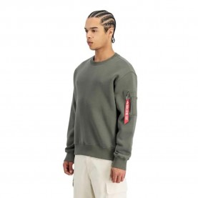блуза,мъжки,пуловери,alpha,industries,label,sweatshirt,dark,olive,(green)