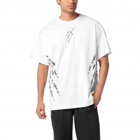 Тениска Philipp plein sport Body Lines short sleeve T-shirt - White тениска,мъжки,тениски,philipp,plein,sport,body,lines,short,sleeve,t,shirt,white