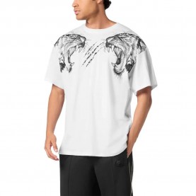 тениска,мъжки,тениски,philipp,plein,sport,tiger,line,short,sleeve,t,shirt,white