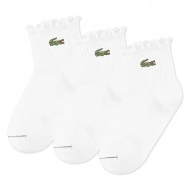 детски,чорапи,мъжки,чорапи,дамски,чорапи,lacoste,kids,ruffle,quarter,socks,3,pairs,white,(white)