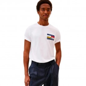 тениска,мъжки,тениски,tommy,hilfiger,colour,flag,short,sleeve,t,shirt,white