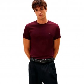 тениска,мъжки,тениски,tommy,hilfiger,ess,seasonal,short,sleeve,t,shirt,deep,burgundy,(red)