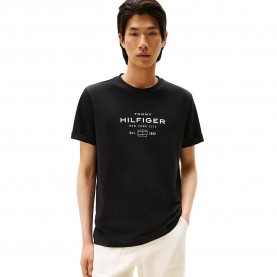 тениска,мъжки,тениски,tommy,hilfiger,stack,graphic,short,sleeve,t,shirt,black