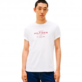 тениска,мъжки,тениски,tommy,hilfiger,stack,graphic,short,sleeve,t,shirt,white