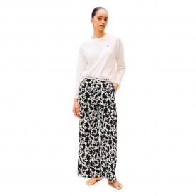 пижама,дамски,пижами,tommy,hilfiger,uw0uw06146,pyjama,white,(ivory,silk,dense,floral,ivory,silk)
