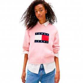 блуза,дамски,пуловери,дамски,плетени,дрехи,tommy,jeans,melange,flag,sweater,mystictic,pink,heather,(pink)