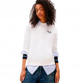 блуза,дамски,блузи,tommy,jeans,reg,ess,logo,1,sweatshirt,ecru,(white)