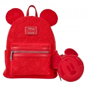 раница,раници,loungefly,disney,mickey,backpack,+,coin,purse,red