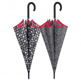 чадър,чадъри,perletti,61,cm,assorted,umbrella,grey,(black,white)