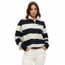 блуза,с,яка,дамски,блузи,с,яка,superdry,ath,essential,stripe,long,sleeve,polo,eclipse,navy,stripe,(white,blue)