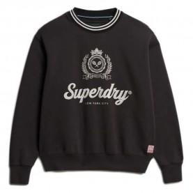 блуза,дамски,блузи,superdry,country,club,loose,fit,sweatshirt,blackboard,(black)