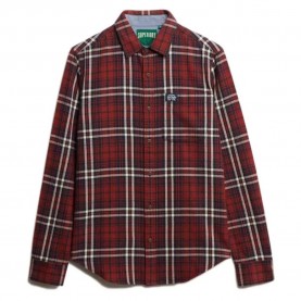 Карирана риза Superdry M4011047A long sleeve shirt - Red (Frontier Check Red) карирана,риза,мъжки,ризи,superdry,m4011047a,long,sleeve,shirt,red,(frontier,check,red)
