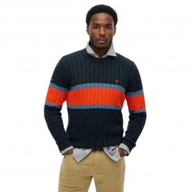 Блуза Superdry M6110710A sweater - Blue (Eclipse Navy / Bold Orange) блуза,мъжки,пуловери,superdry,m6110710a,sweater,blue,(eclipse,navy,bold,orange)