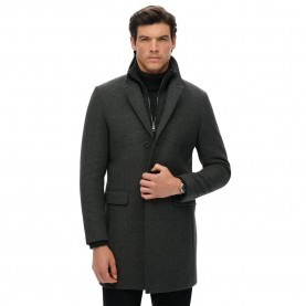 Палто Superdry Town 2In1 coat - Grey (Dark Grey Herringbone) палто,мъжки,якета,superdry,town,2in1,coat,grey,(dark,grey,herringbone)