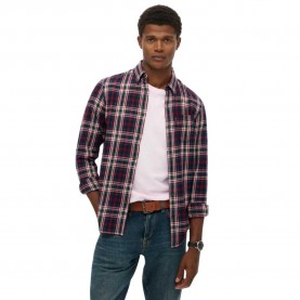 Карирана риза Superdry Vintage long sleeve shirt - Blue (Grace Check Navy) карирана,риза,мъжки,ризи,superdry,vintage,long,sleeve,shirt,blue,(grace,check,navy)