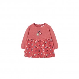 блуза,детски,поли,и,рокли,boboli,knitwear,combined,dress,coral,(red,pink)