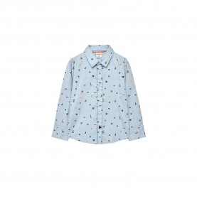 риза,с,дълъг,ръкав,детски,ризи,boboli,oxford,long,sleeve,shirt,tetris,print,(blue)