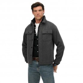 Риза с дълъг ръкав Superdry Merchant Herringbone long sleeve shirt - Grey (Mono Herringbone) риза,с,дълъг,ръкав,мъжки,ризи,superdry,merchant,herringbone,long,sleeve,shirt,grey,(mono,herringbone)