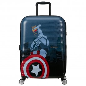 куфари,american,tourister,wavebreaker,marvel,spinner,67,24,tsa,64l,trolley,bag,refurbished,blue,(captain,america,city)
