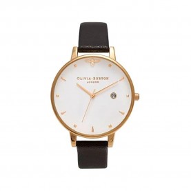 часовник,часовници,olivia,burton,ob16am86,watch,golden,(black,leather,white)
