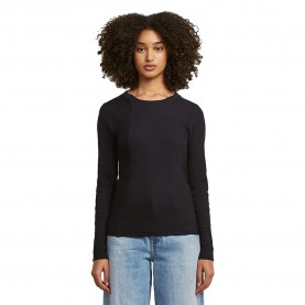 тениска,дамски,тениски,g,star,a,line,slim,rib,long,sleeve,t,shirt,dark,black,(black)