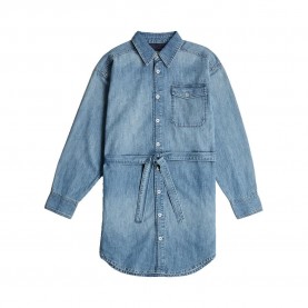 Рокля G-Star Belted long sleeve dress - Blue (Antique Faded Thames) рокля,дамски,поли,и,рокли,g,star,belted,long,sleeve,dress,blue,(antique,faded,thames)