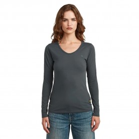 Тениска G-Star Core Eyben Slim long sleeve T-shirt - Grey (India Ink) тениска,мъжки,тениски,дамски,тениски,g,star,core,eyben,slim,long,sleeve,t,shirt,grey,(india,ink)