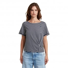Тениска G-Star Striped Knot short sleeve T-shirt - Blue (India Ink / Milk Stripe) тениска,мъжки,тениски,дамски,тениски,g,star,striped,knot,short,sleeve,t,shirt,blue,(india,ink,milk,stripe)