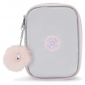 Kipling 100 Pens pencil case - Grey (Silver Glow Met) ученически,принадлежности,kipling,100,pens,pencil,case,grey,(silver,glow,met)
