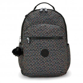 раница,раници,kipling,seoul,27l,backpack,geo,feather,(grey)