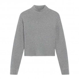 блуза,дамски,пуловери,дамски,плетени,дрехи,dockers,boxy,mockneck,sweater,superb,(lt,htr,gre