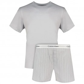 Пижама Calvin klein LV00NM2906 pyjama - Grey (Harbor Mist Top / Trail Stripe) пижама,мъжки,пижами,calvin,klein,lv00nm2906,pyjama,grey,(harbor,mist,top,trail,stripe)