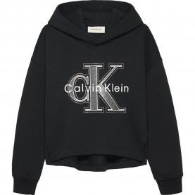 суичър,детски,блузи,calvin,klein,festive,graphic,hoodie,ck,black,(black)