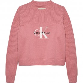 блуза,детски,блузи,calvin,klein,monologo,sweater,brandied,apricot,(pink)