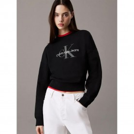 Блуза Calvin klein jeans Essentials Monogram French Terry sweatshirt - Black блуза,дамски,блузи,calvin,klein,jeans,essentials,monogram,french,terry,sweatshirt,black