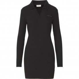 дънки,дамски,поли,и,рокли,calvin,klein,jeans,lv047d214g,long,sleeve,short,dress,black