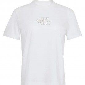 тениска,дамски,тениски,calvin,klein,jeans,classic,foil,monologo,short,sleeve,t,shirt,brilliant,white,(white)