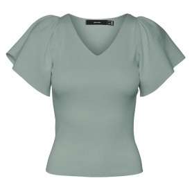 тениска,дамски,тениски,vero,moda,ginny,short,sleeve,v,neck,t,shirt,refurbished,jadeite,(green)