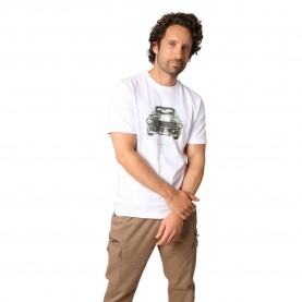 Тениска Deeluxe Fastcar short sleeve T-shirt - White (Black) тениска,мъжки,тениски,deeluxe,fastcar,short,sleeve,t,shirt,white,(black)