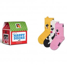 чорапи,детски,чорапи,happy,socks,barn,animals,gift,set,crew,socks,3,pairs,multicolor,(red)