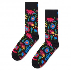 чорапи,мъжки,чорапи,дамски,чорапи,happy,socks,floral,crew,socks,black,(black)