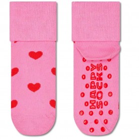 чорапи,детски,чорапи,happy,socks,heart,anti,slip,socks,pink
