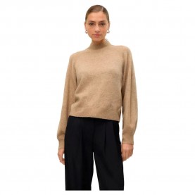 блуза,дамски,пуловери,дамски,плетени,дрехи,vero,moda,leaf,high,neck,sweater,silver,mink,melange