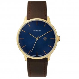 часовник,часовници,chpo,brand,khorshid,göteborg,watch,navy,metal,blue,brown,vegan,leather,strap,(brown)