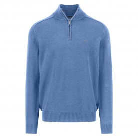 Блуза Fynch hatton 1509203 half zip sweater - Blue (Crystal Blue) блуза,мъжки,пуловери,fynch,hatton,1509203,half,zip,sweater,blue,(crystal,blue)