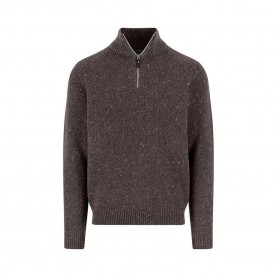 Блуза Fynch hatton 1510346 half zip sweater - Grey (Dark Chocolate) блуза,мъжки,пуловери,fynch,hatton,1510346,half,zip,sweater,grey,(dark,chocolate)