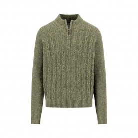 Блуза Fynch hatton 1510360 half zip sweater - Green (Dark Ivy) блуза,мъжки,пуловери,fynch,hatton,1510360,half,zip,sweater,green,(dark,ivy)