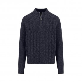 Блуза Fynch hatton 1510360 half zip sweater - Grey (Navy) блуза,мъжки,пуловери,fynch,hatton,1510360,half,zip,sweater,grey,(navy)