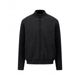 Блуза Fynch hatton 1510363 full zip sweater - Black (Charcoal) блуза,мъжки,пуловери,fynch,hatton,1510363,full,zip,sweater,black,(charcoal)