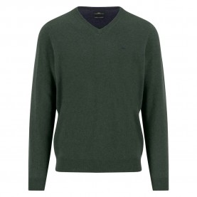 Блуза Fynch hatton 1514801 v neck sweater - Green (Dark Ivy) блуза,мъжки,пуловери,fynch,hatton,1514801,v,neck,sweater,green,(dark,ivy)